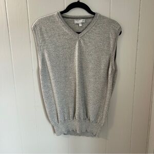 Toscano Firenze Gray Merino Wool V-Neck Sweater Vest Size XL